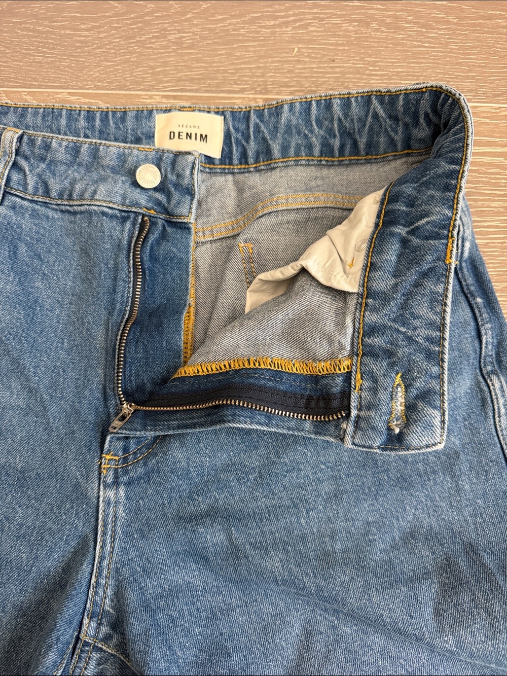 Sezane High-Rise Wide-Leg Jeans in Blue Denim - Picture 6 of 8